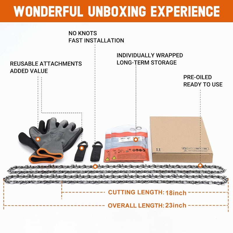 Savior 2Pack 18 Inch Chainsaw Chain L74 .063" Gauge .325" Pitch for Stihl MS271 MS290 MS291 MS261 MS260 MS310 026 028 029 024 031 3689 005 0074 Replacement 26 RM3 74, 22BPX074G - Image 4
